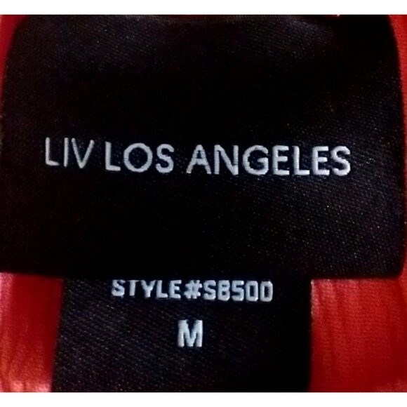 Liv Los Angeles Women Boho Peasant Ruffle Top Embroidered Coral Orange - Med - Picture 9 of 10